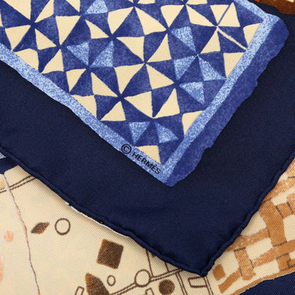 Hermes Carre 90 Persona Scarf Navy Multicolor Silk — view 6