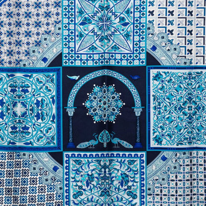 Hermes Carre 90 Ciels Byzantins Byzantine Sky Scarf Blue Silk — view 3
