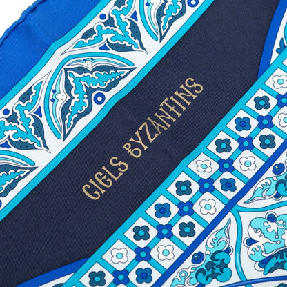 Hermes Carre 90 Ciels Byzantins Byzantine Sky Scarf Blue Silk — view 6