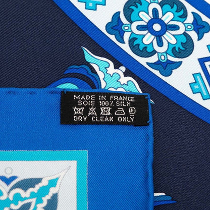 Hermes Carre 90 Ciels Byzantins Byzantine Sky Scarf Blue Silk — view 8