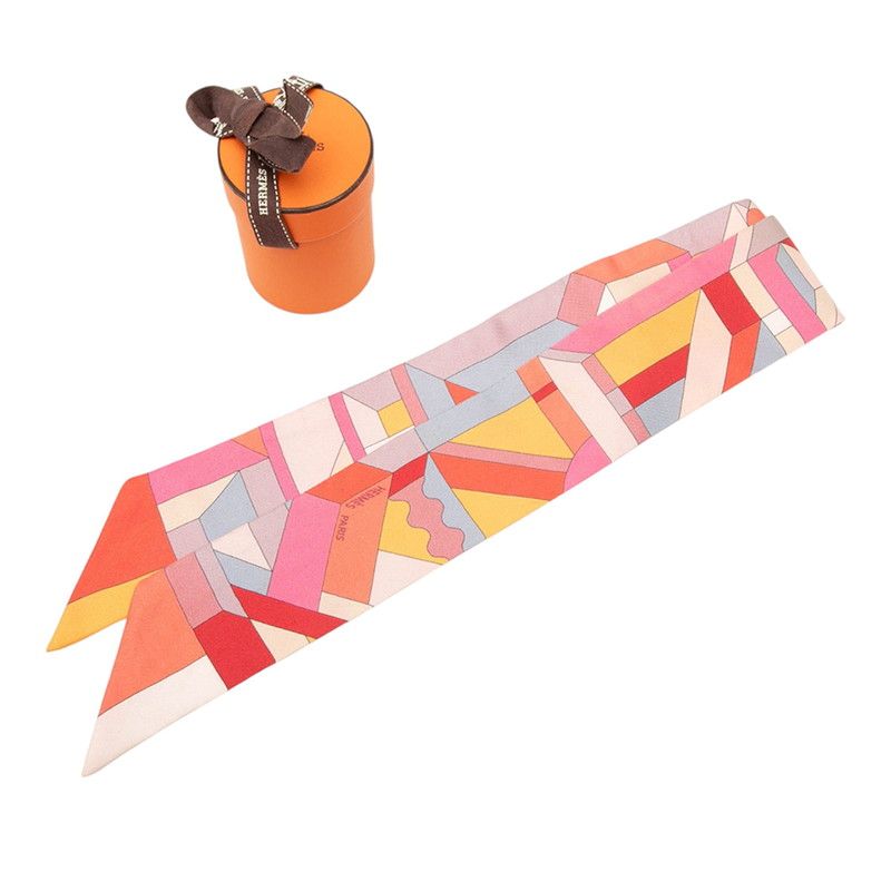 Hermes Twill Perspective Cavaliere Scarf Multicolor Silk — view 7