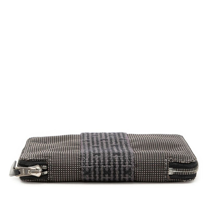 Hermes Her Line Purse PM Bifold Wallet Gray Polyester Polyamide — view 3