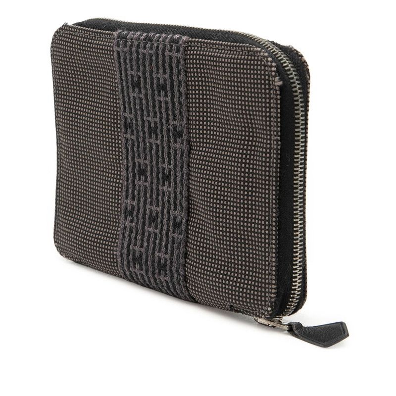 Hermes Her Line Purse PM Bifold Wallet Gray Polyester Polyamide — view 2
