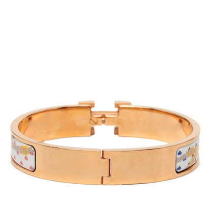 Hermes Click GM Brid Gala Love Enamel Bracelet Bangle Gold Plated — view 3