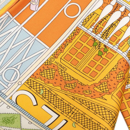 Hermes Carre 90 Objets de Curiosite Scarf Orange Multicolor Silk — view 5