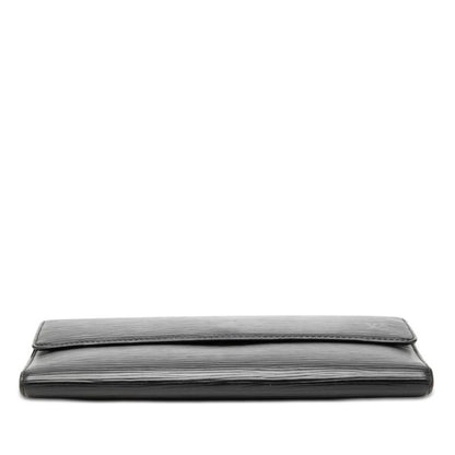 Louis Vuitton Epi Porte Tresor International Wallet Noir Black Leather — view 3