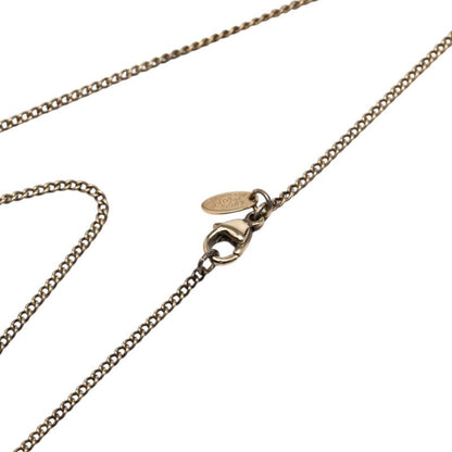 Chanel Vintage CC Logo Necklace Gold Red Plated — view 4