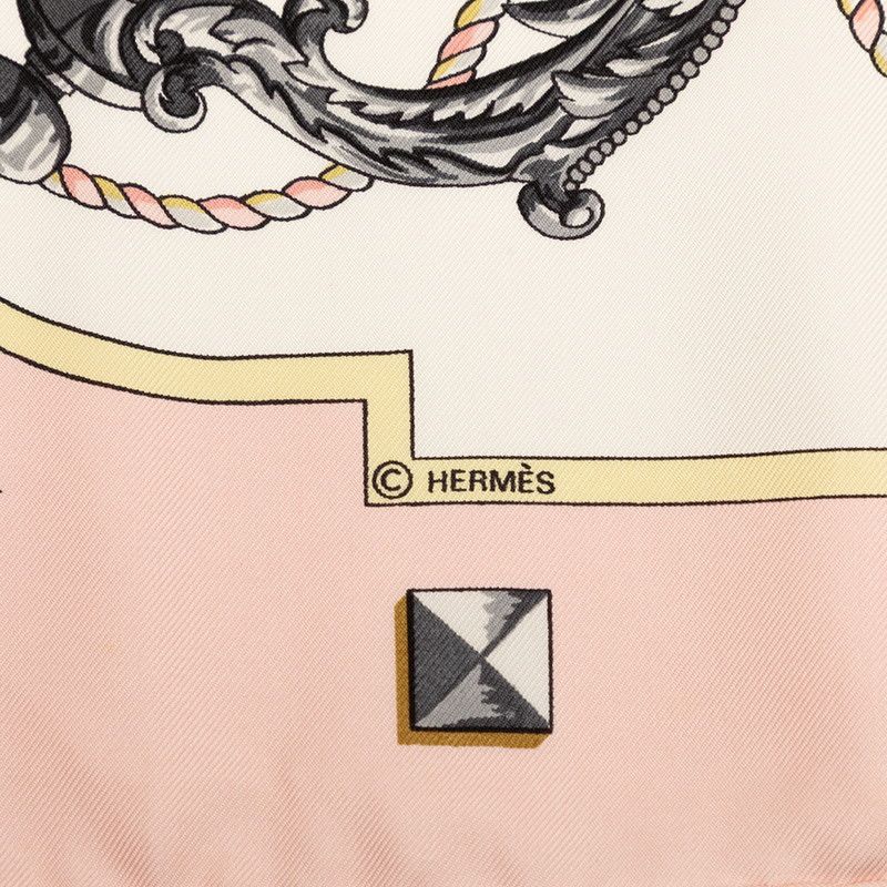 Hermes Carre 90 les Cles Key Scarf Pink Multicolor Silk — view 6