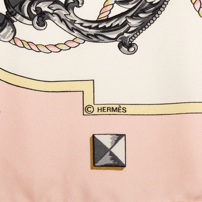 Hermes Carre 90 les Cles Key Scarf Pink Multicolor Silk — view 6