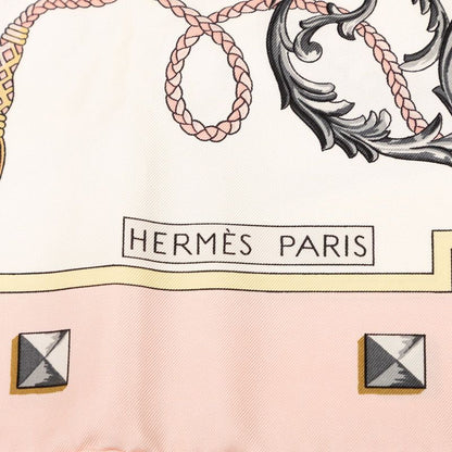 Hermes Carre 90 les Cles Key Scarf Pink Multicolor Silk — view 5