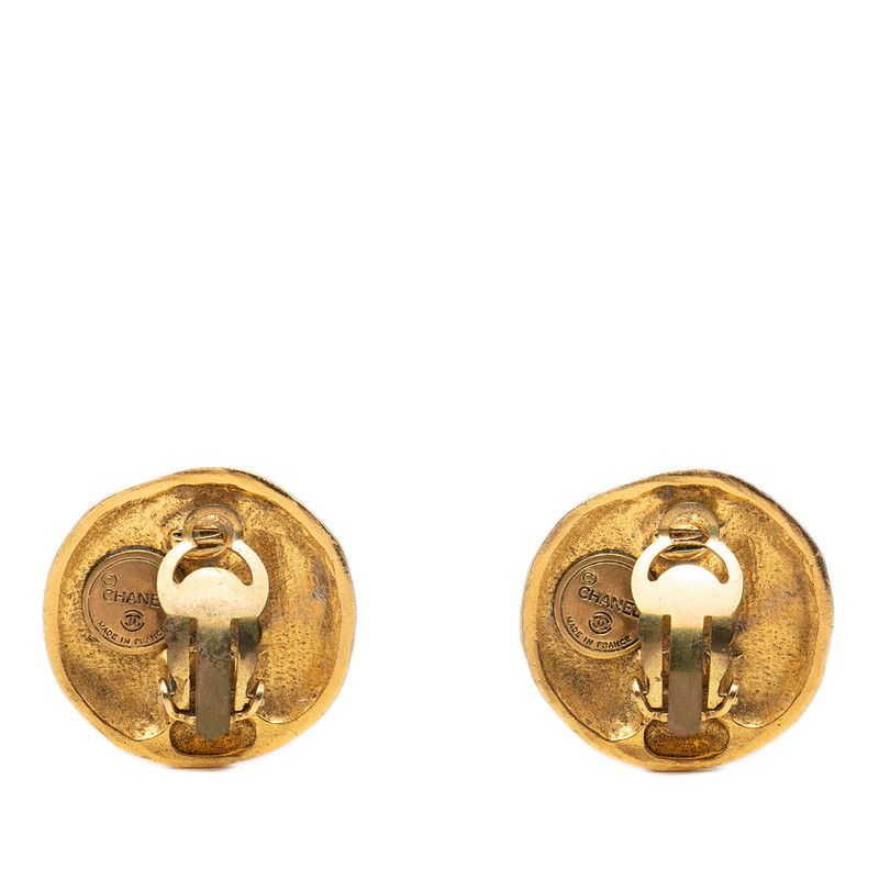 Chanel Vintage Logo Earrings Gold Plated — view 2