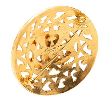 Chanel Vintage CC Logo Brooch Gold Plated — view 3