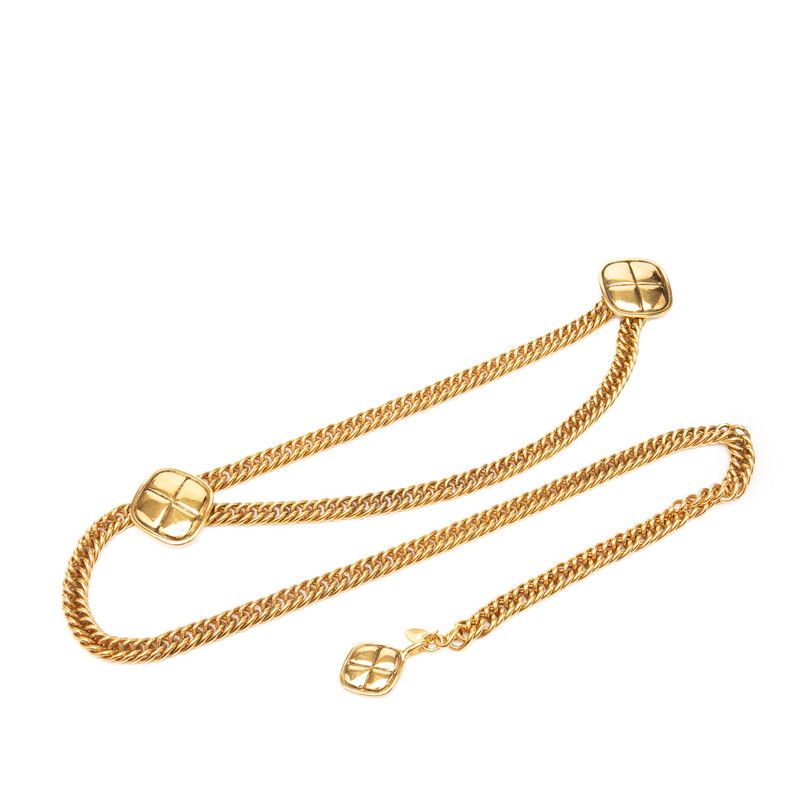 Chanel Vintage Quilted Belt Gold Plated