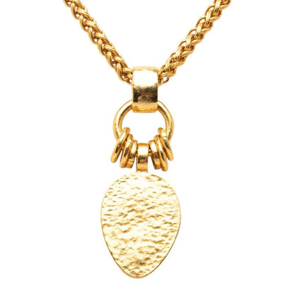 Chanel Vintage CC Logo Necklace Gold Brown Plated — view 3