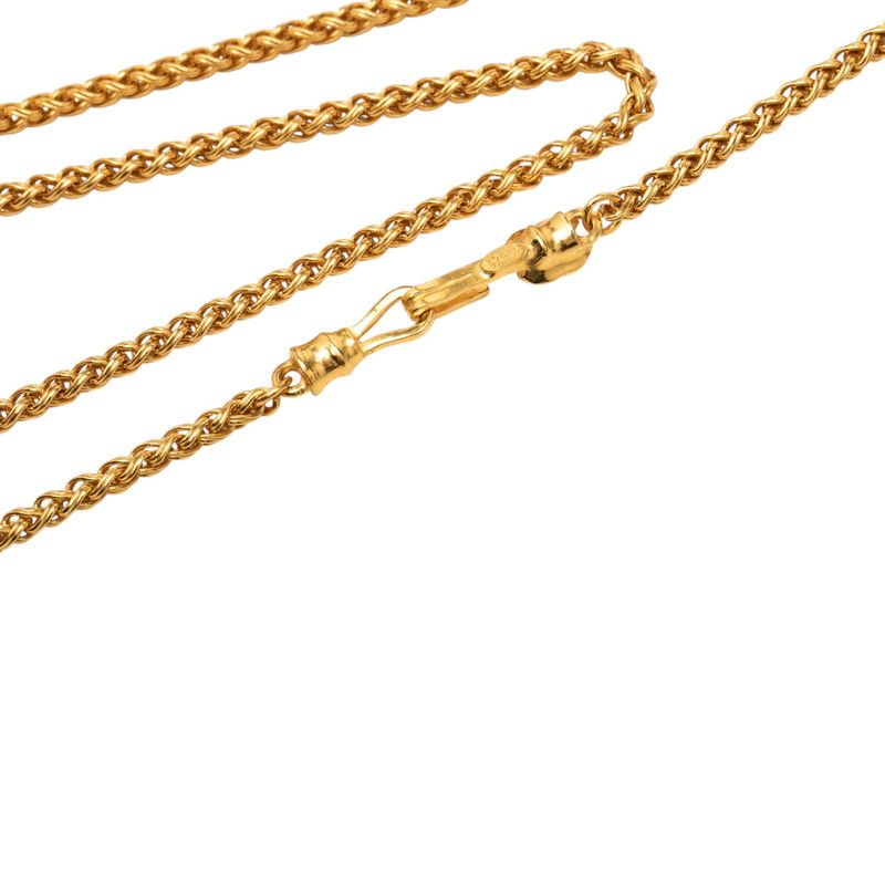 Chanel Vintage CC Logo Necklace Gold Brown Plated — view 4