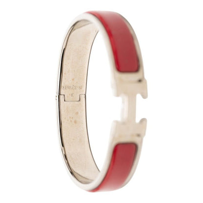 Hermes Click PM Bracelet Silver Red Metal — view 4