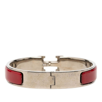 Hermes Click PM Bracelet Silver Red Metal — view 3