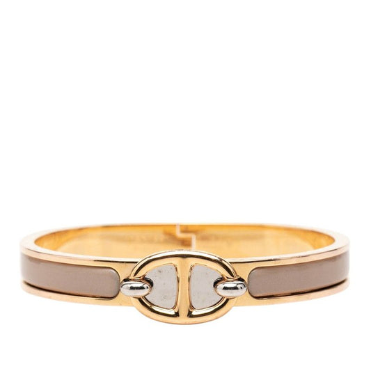 Hermes Mini Click Chaine D'ancre Bracelet Gold Beige Plated