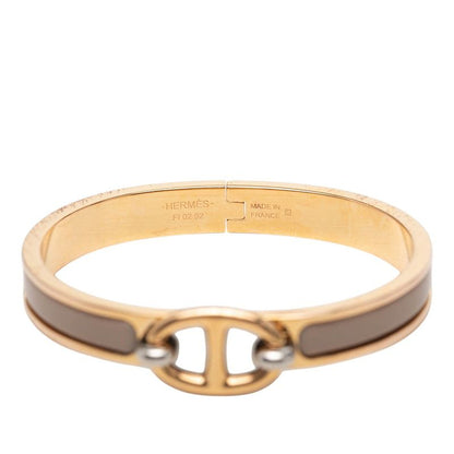 Hermes Mini Click Chaine D'ancre Bracelet Gold Beige Plated — view 5