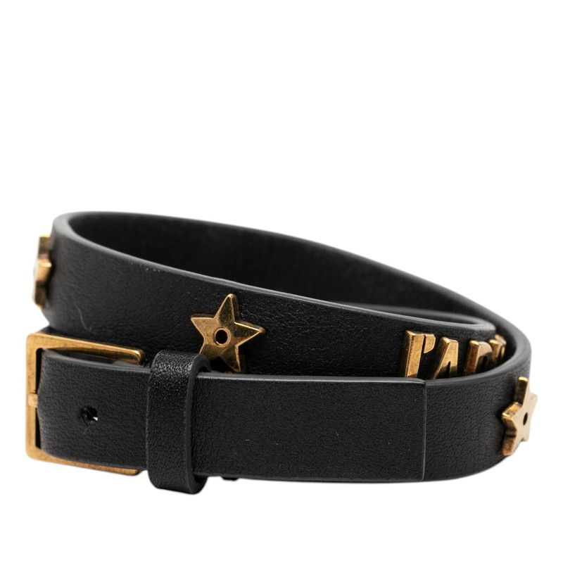 Dior J'adior Bracelet Black Gold Leather Plated — view 3