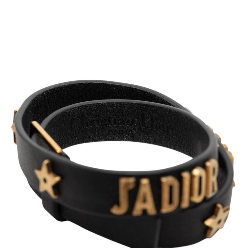 Dior J'adior Bracelet Black Gold Leather Plated — view 4