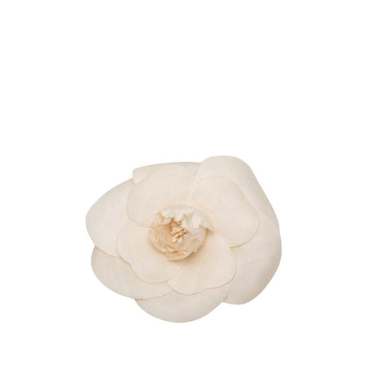 Chanel Camellia Brooch Corsage Ivory Fabric