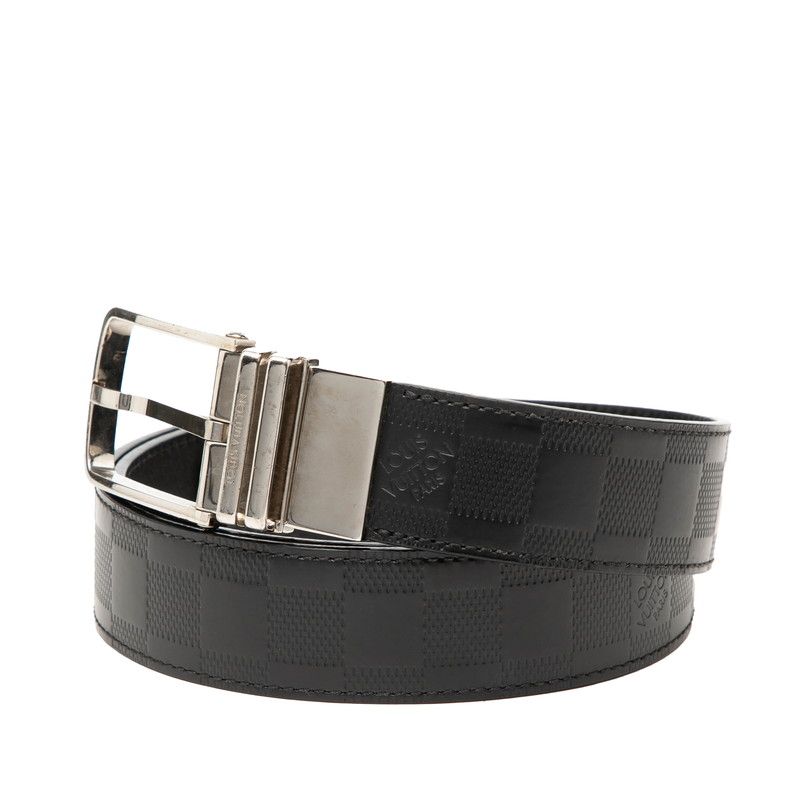 Louis Vuitton Damier Infini Boston Belt Plain Black Leather — view 2