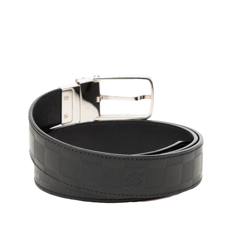 Louis Vuitton Damier Infini Boston Belt Plain Black Leather — view 3
