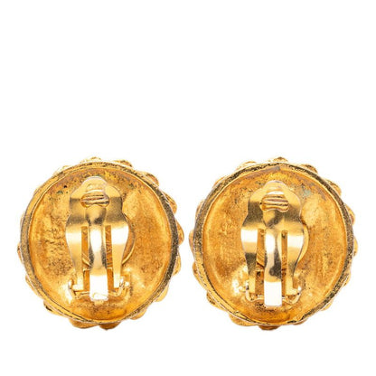 Chanel Mademoiselle Round Earrings Gold Plated — view 2