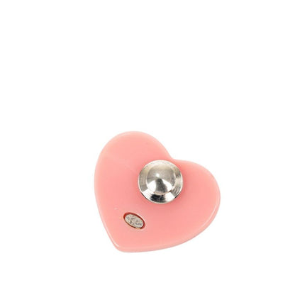 Chanel CC Logo Heart Motif Pin Brooch 04 Pink Plastic Metal — view 2