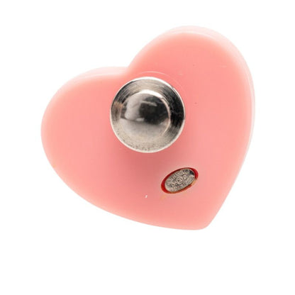 Chanel CC Logo Heart Motif Pin Brooch 04 Pink Plastic Metal — view 3