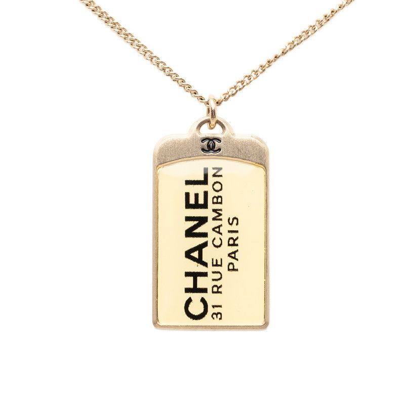 Chanel CC Logo 31 Rue Cambon Chain Pendant 07 Gold Plated