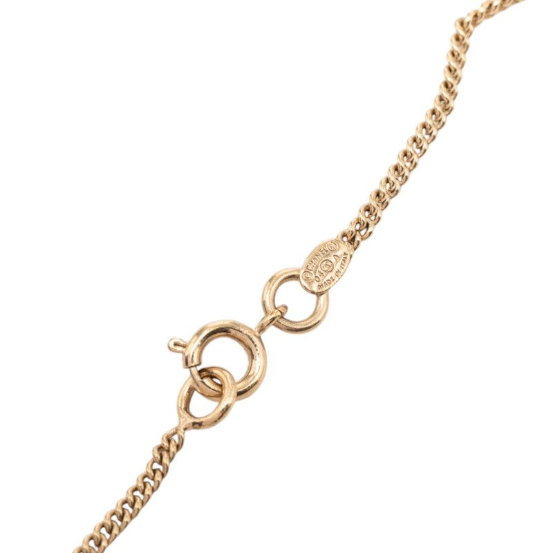 Chanel CC Logo Perfume Bottle Chain Pendant 04 Gold Plastic Plated — view 4