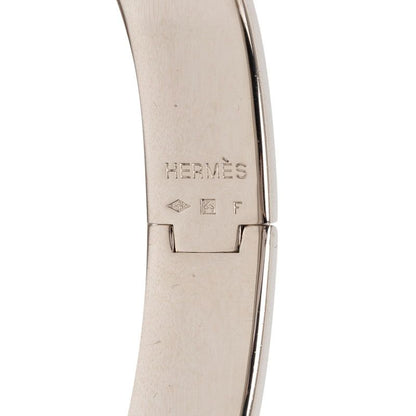 Hermes Click PM Enamel Bracelet Bangle Silver White Metal — view 5