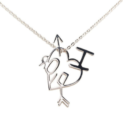 Dior I Love Heart Arrow Chain Pendant Silver Metal — view 3