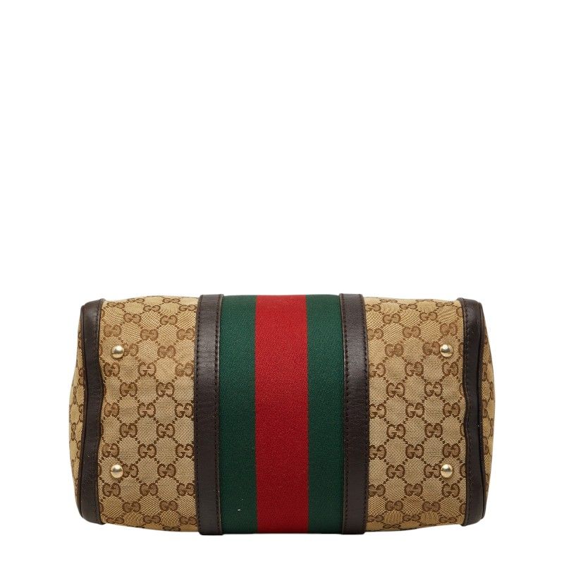 Gucci GG Canvas Sherry Line Mini Boston Bag 2-Way Beige Multicolor — view 3