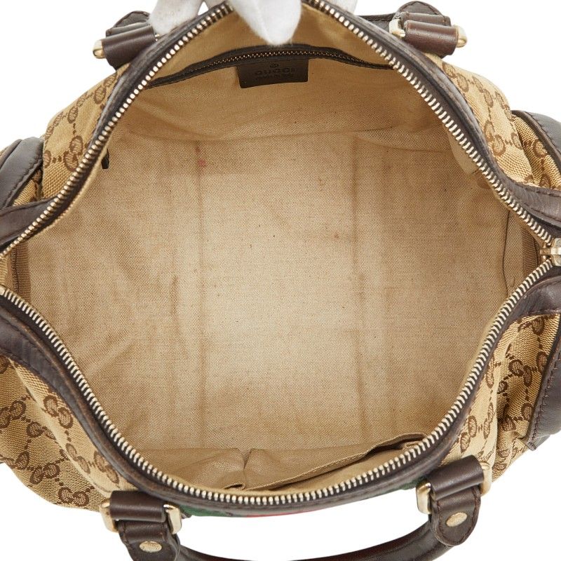 Gucci GG Canvas Sherry Line Mini Boston Bag 2-Way Beige Multicolor — view 8