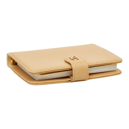 Chanel CC Logo Agenda Notebook Cover Beige Leather — view 4