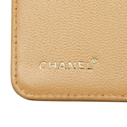 Chanel CC Logo Agenda Notebook Cover Beige Leather — view 7