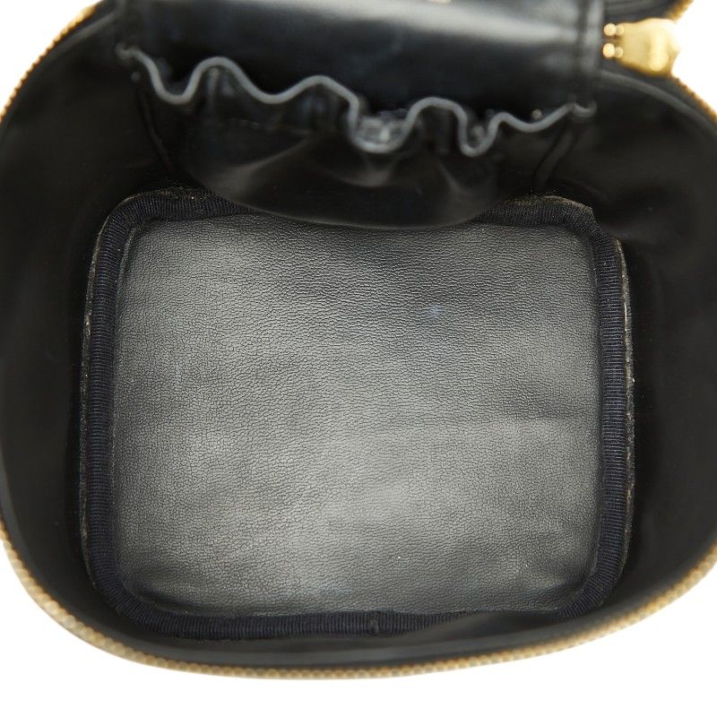 Chanel CC Logo Vanity Bag Handbag Black Caviar Leather — view 8