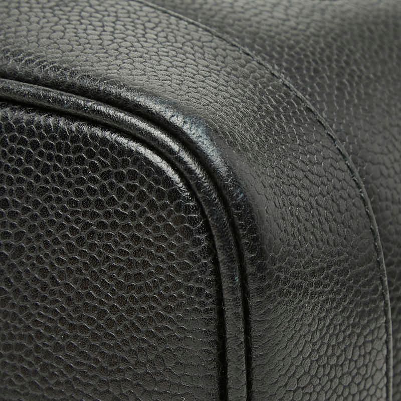 Chanel CC Logo Vanity Bag Handbag Black Caviar Leather — view 4