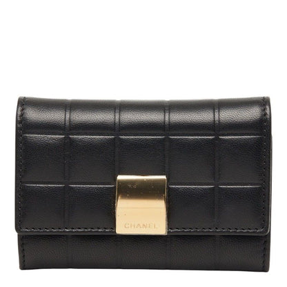 Chanel Choco Bar Key Case Black Leather Key Holder