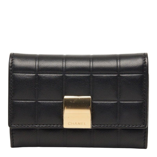 Chanel Choco Bar Key Case Black Leather Key Holder