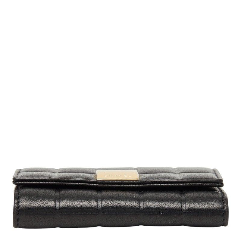 Chanel Choco Bar Key Case Black Leather Key Holder — view 3