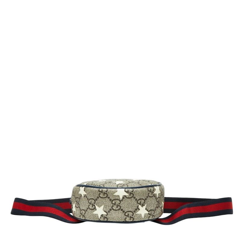 Gucci GG Supreme Star Waist Bag Pouch Beige Navy Leather — view 3