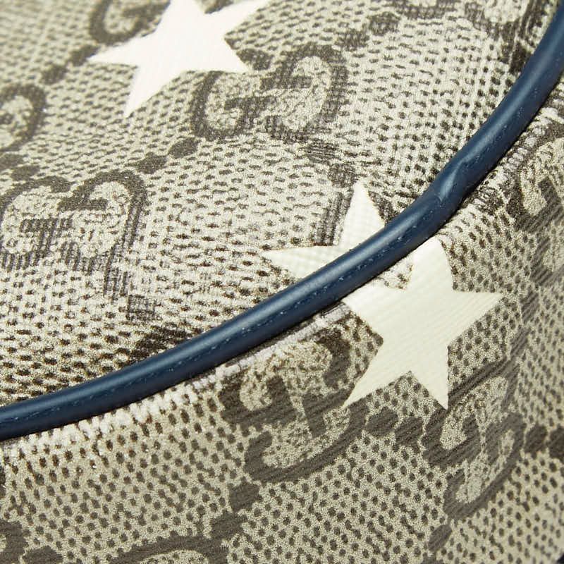 Gucci GG Supreme Star Waist Bag Pouch Beige Navy Leather — view 4