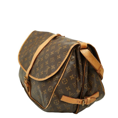 Louis Vuitton Monogram Saumur 35 Crossbody Shoulder Bag Brown Leather — view 2