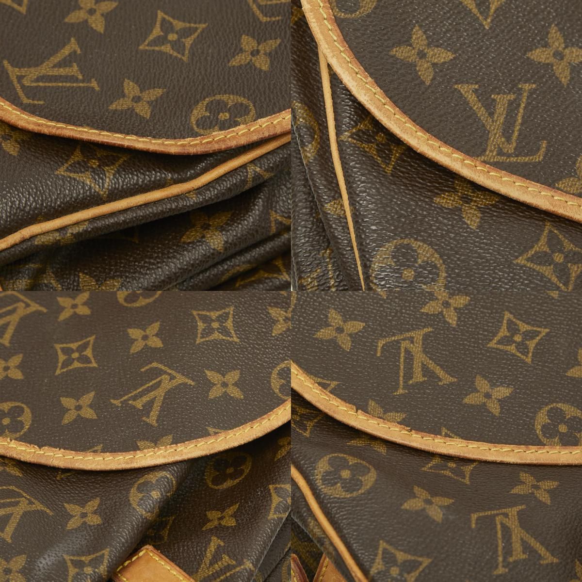 Louis Vuitton Monogram Saumur 35 Crossbody Shoulder Bag Brown Leather — view 8