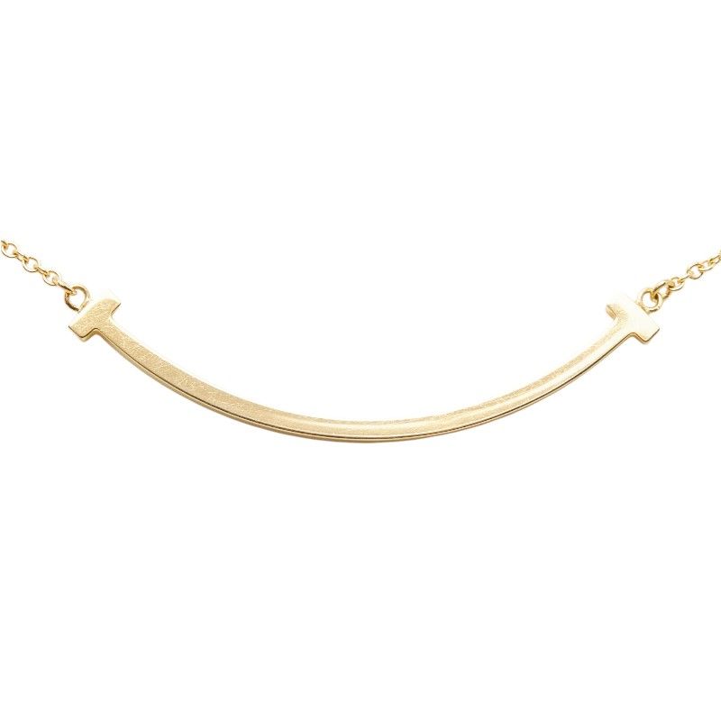 Tiffany & Co T Smile Small Chain Pendant 18k Yellow Gold — view 3