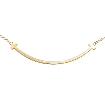 Tiffany & Co T Smile Small Chain Pendant 18k Yellow Gold — view 3
